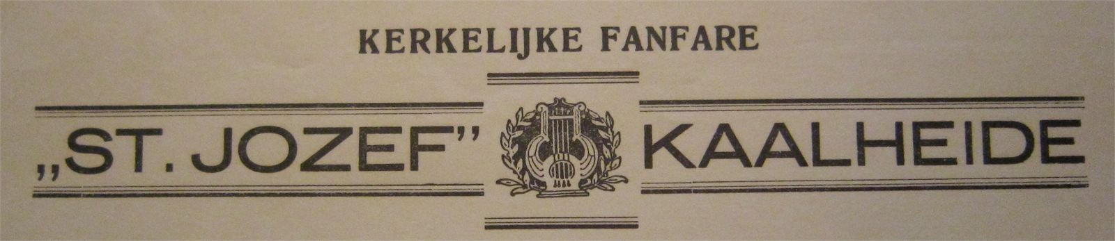 Het eerste briefhoofd: Kerkelijke Fanfare „St. Jozef” Kaalheide