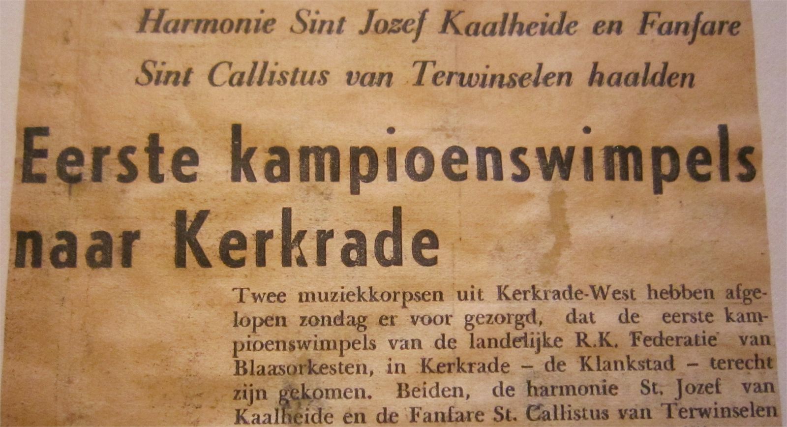 Krantenkop: Eerste kampioenswimpels naar Kerkrade