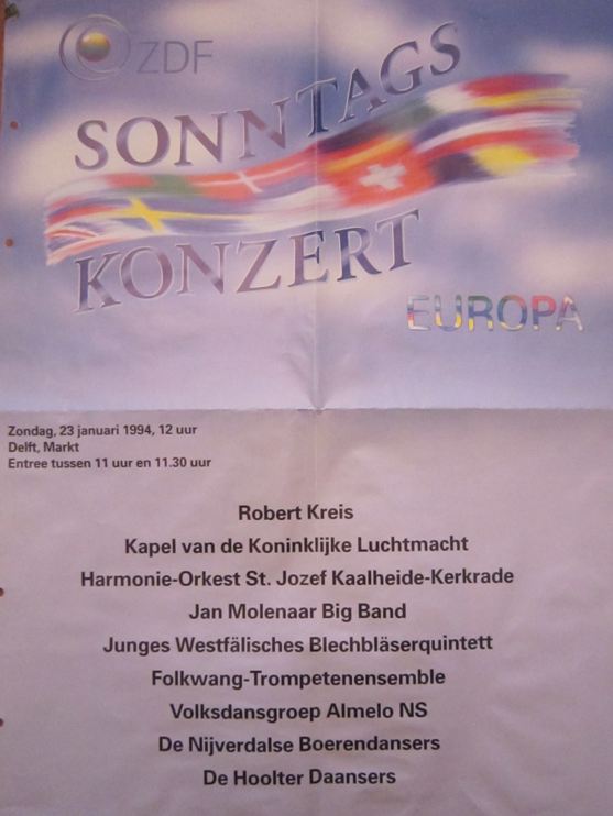 Affiche van het ZDF Sonntagskonzert in Delft, 1994