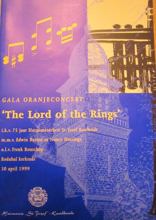 Programma van het gala-Oranjeconcert „The Lord of the Rings”, 30 april 1999